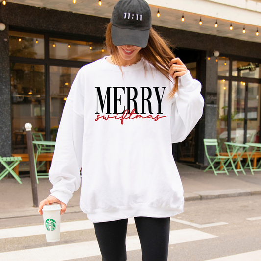 Merry Swiftmas Holiday Sweatshirt – Cozy Sweatshirt for Swift Fan